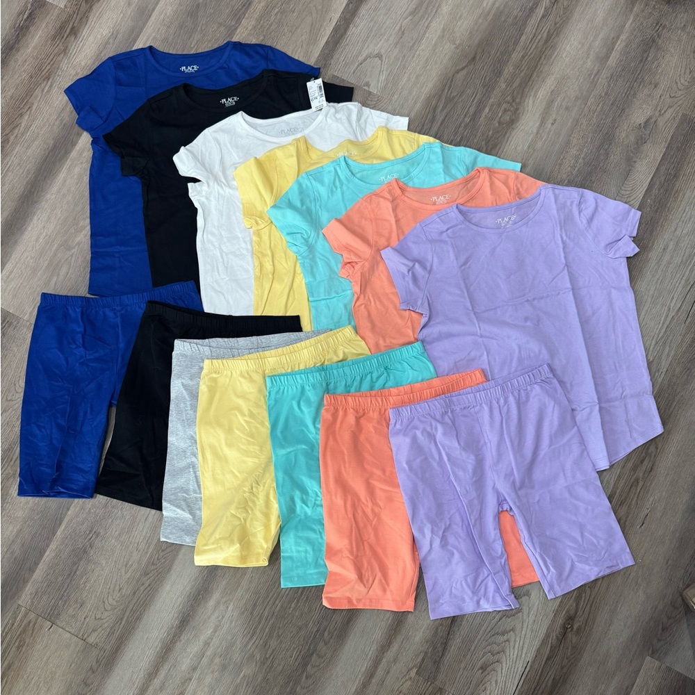 Lot of 14 pieces The Children’s Place Girls Tee Shirts / bike shorts - Multi